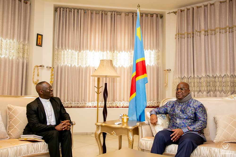 Mgr Fulgence Muteba Mugalu reçu par le Président Tshisekedi à Lubumbashi